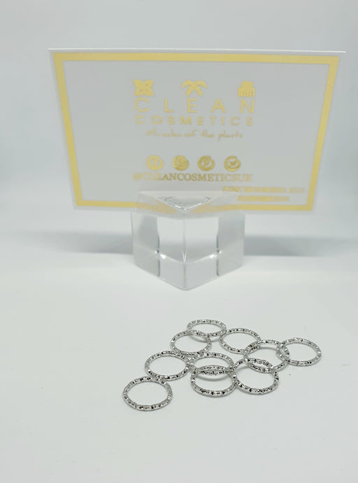 CLEAN COSMETICS SILVER BRAIDING HAIR TEXTURED RINGS