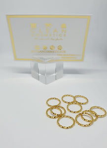 CLEAN COSMETICS GOLD BRAIDING HAIR TEXTURED RINGS