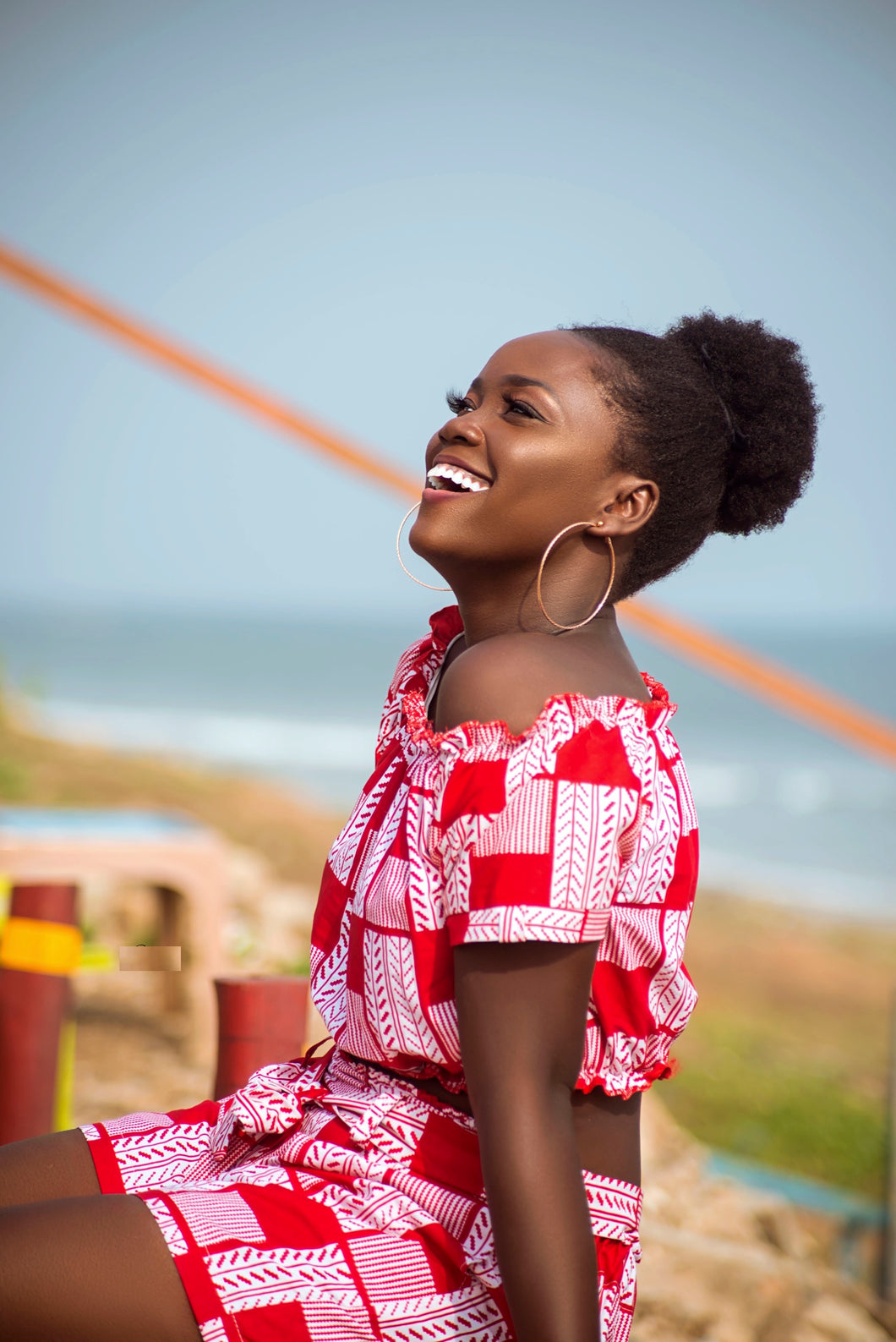 RED & WHITE SHORTS CO-ORD SET