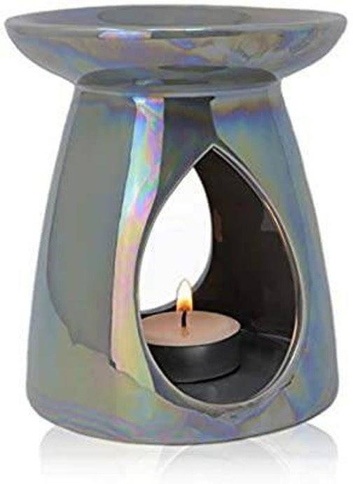 LARGE PEARL CERAMIC OIL BURNER GREY